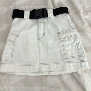 Pacsun White Jean Skirt with belt